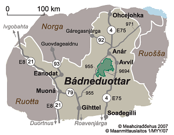 Bátneduoddara kárttat ja johtinoktavuođat 